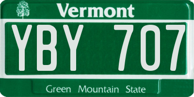 VT license plate YBY707