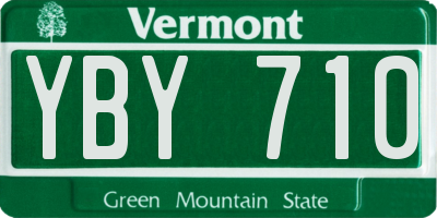VT license plate YBY710