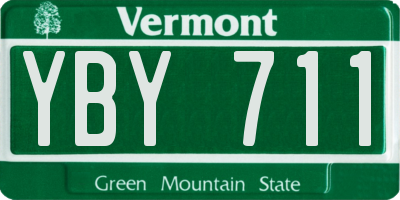 VT license plate YBY711