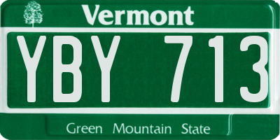 VT license plate YBY713