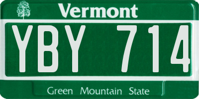 VT license plate YBY714