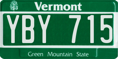 VT license plate YBY715