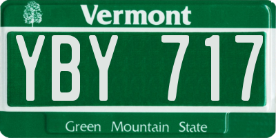 VT license plate YBY717