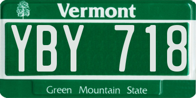 VT license plate YBY718