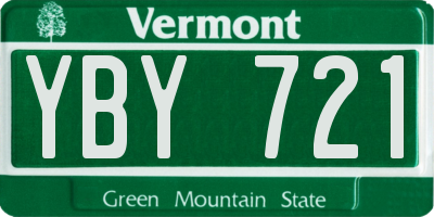 VT license plate YBY721