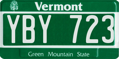 VT license plate YBY723