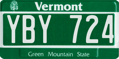 VT license plate YBY724