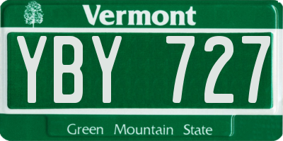 VT license plate YBY727