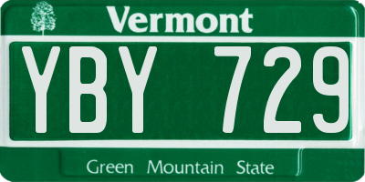 VT license plate YBY729