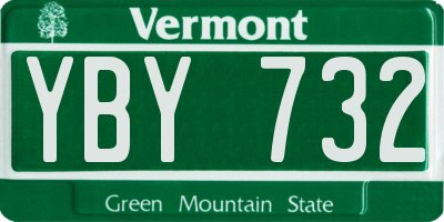 VT license plate YBY732