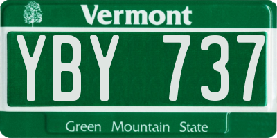 VT license plate YBY737