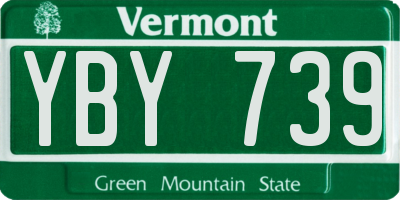 VT license plate YBY739