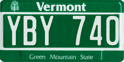 VT license plate YBY740