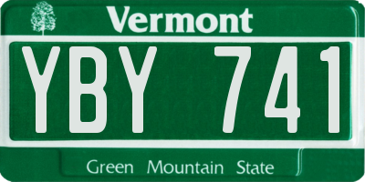 VT license plate YBY741