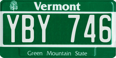 VT license plate YBY746