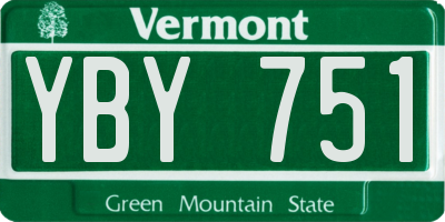 VT license plate YBY751