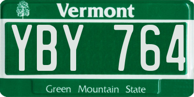 VT license plate YBY764