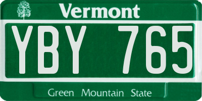VT license plate YBY765