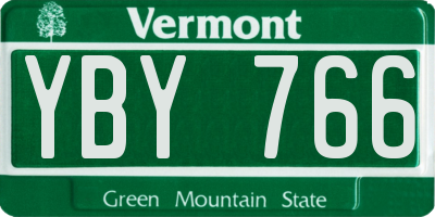 VT license plate YBY766