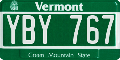 VT license plate YBY767