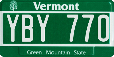 VT license plate YBY770