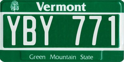VT license plate YBY771