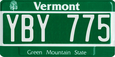 VT license plate YBY775