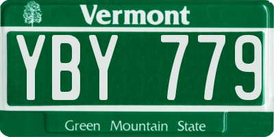 VT license plate YBY779