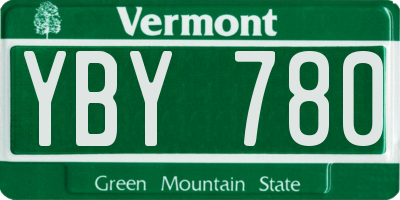 VT license plate YBY780