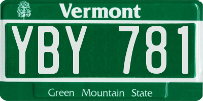 VT license plate YBY781