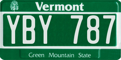 VT license plate YBY787