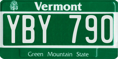 VT license plate YBY790