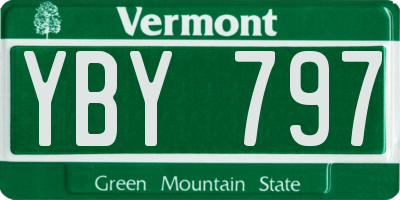 VT license plate YBY797