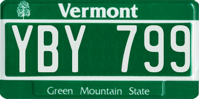 VT license plate YBY799