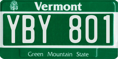 VT license plate YBY801