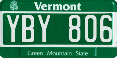 VT license plate YBY806