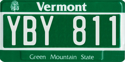 VT license plate YBY811
