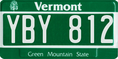 VT license plate YBY812