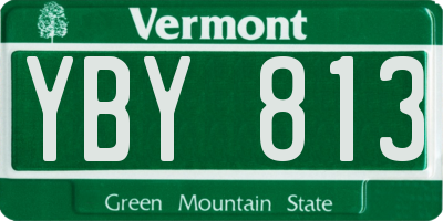 VT license plate YBY813