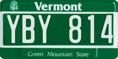 VT license plate YBY814