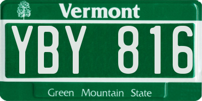 VT license plate YBY816