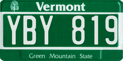 VT license plate YBY819
