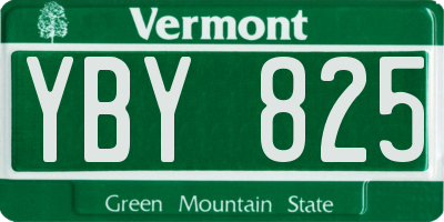 VT license plate YBY825