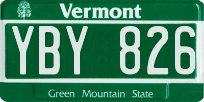VT license plate YBY826