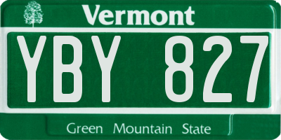 VT license plate YBY827