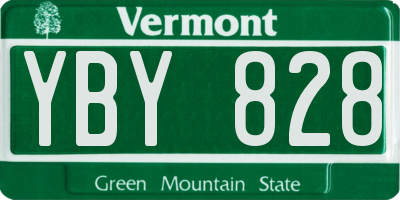 VT license plate YBY828