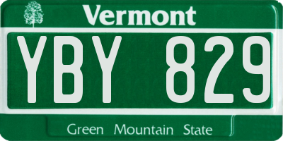 VT license plate YBY829