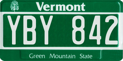 VT license plate YBY842