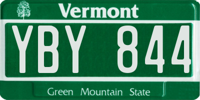 VT license plate YBY844