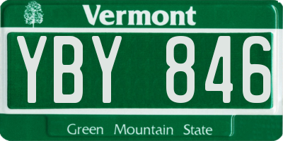 VT license plate YBY846